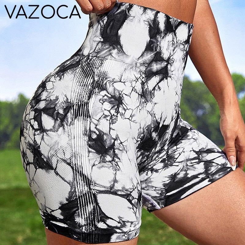 Seamless Tie Dye High Waist Yoga Shorts