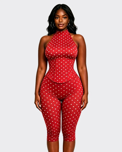 Polka Dot Corset Romper