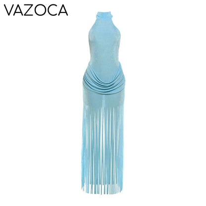 Ana Velvet Ruched Tassel Dress
