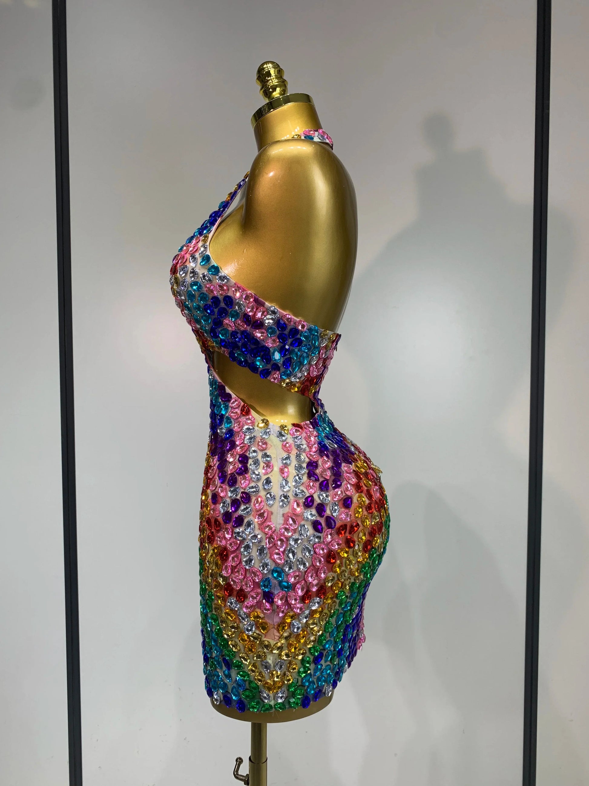 Amleia Rhinestone Mini Dress
