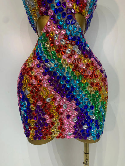 Amleia Rhinestone Mini Dress