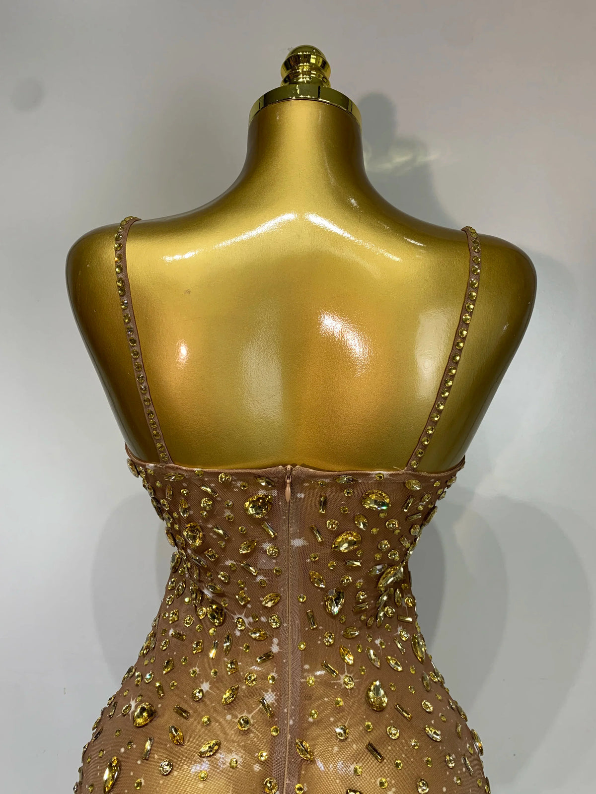 Zoey Rhinestone Mesh Mini Dress