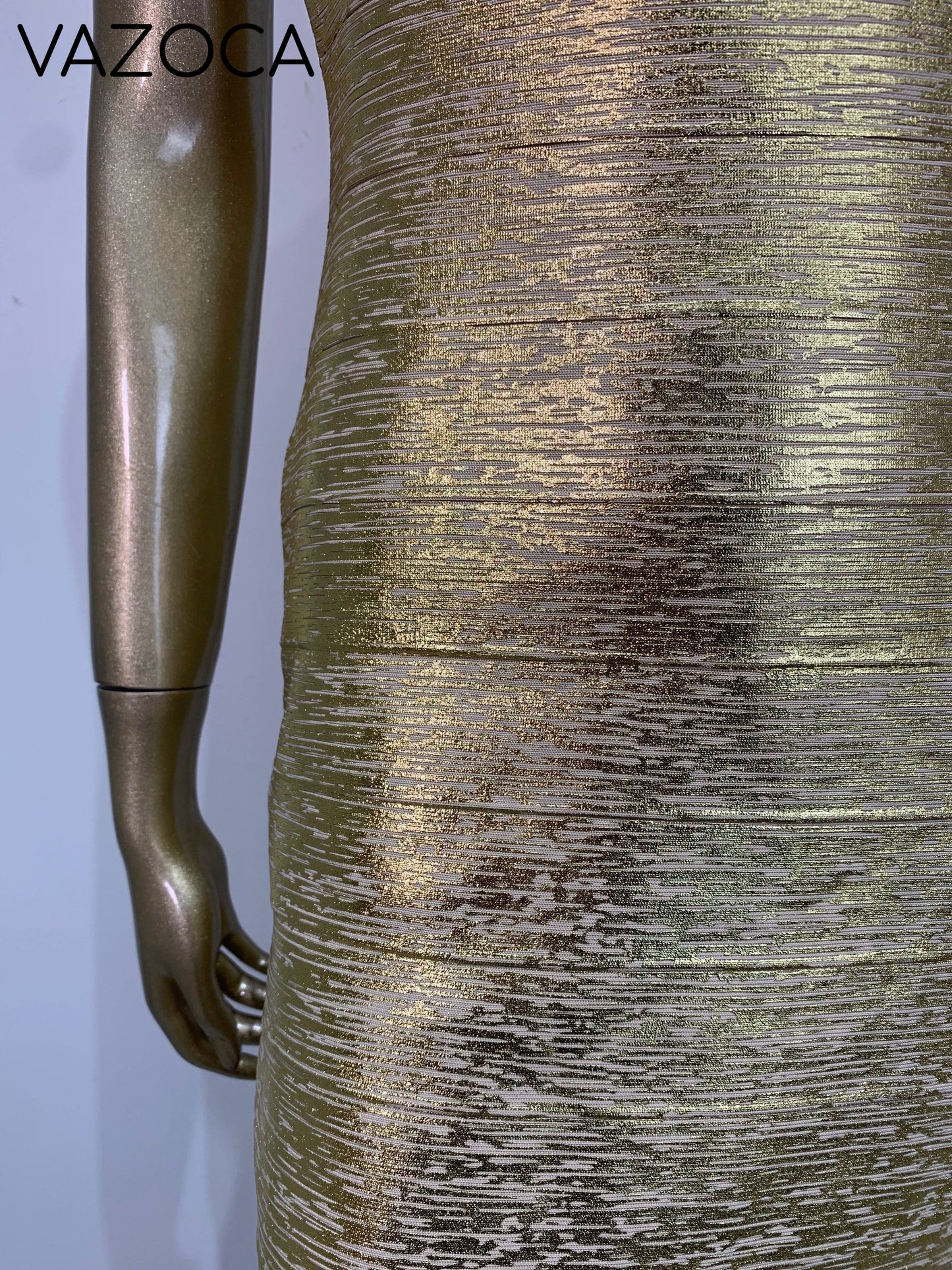 Bronzing Gold Bodycon Bandage Dress