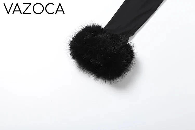 Fur Shawl Top Skirt Set