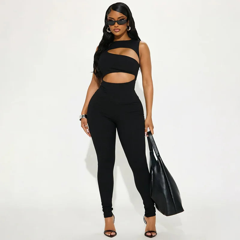Double Cutout Sleeveless Jumpsuit
