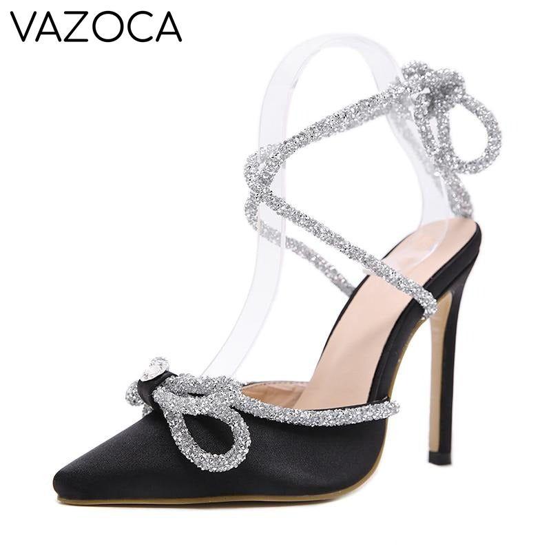 Sequined Butterfly-Knot High Heels