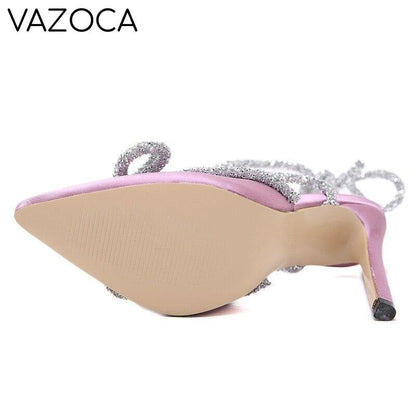 Sequined Butterfly-Knot High Heels