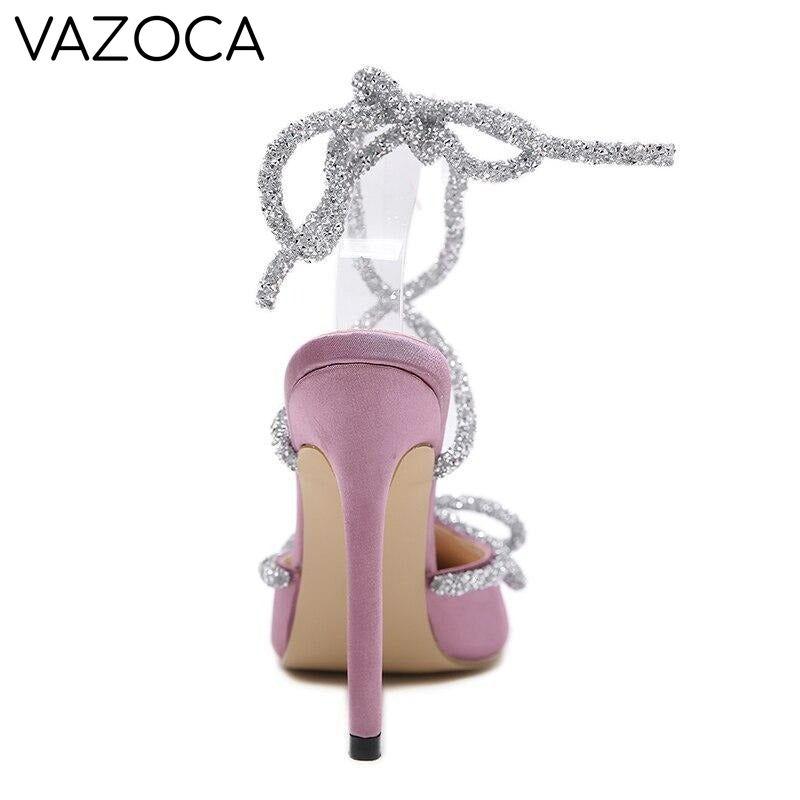 Sequined Butterfly-Knot High Heels