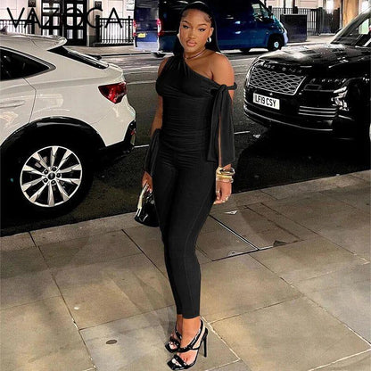 Elegant Bow One Shoulder Set