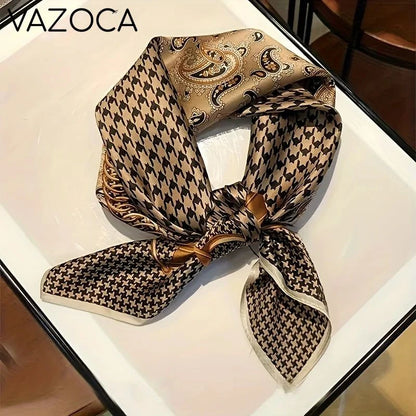 Houndstooth Printed Vintage Headscarf 6 68X68CM