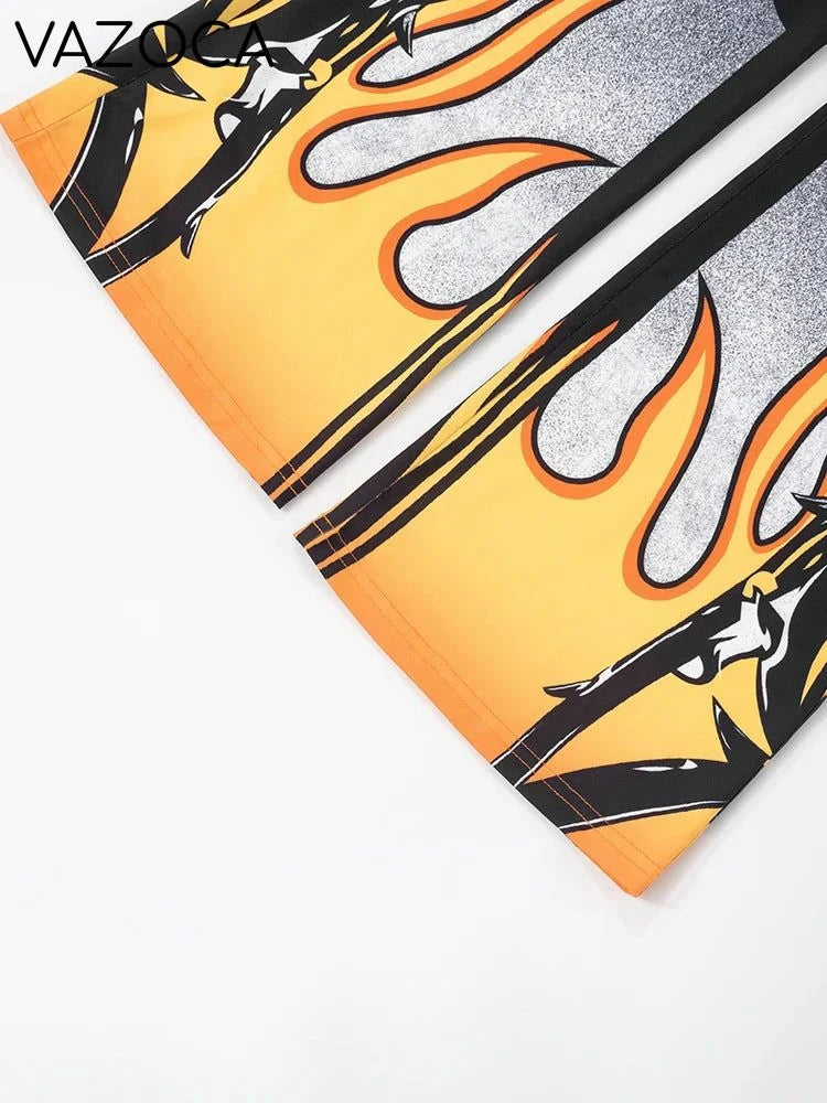 New Flame Mesh Pants Set