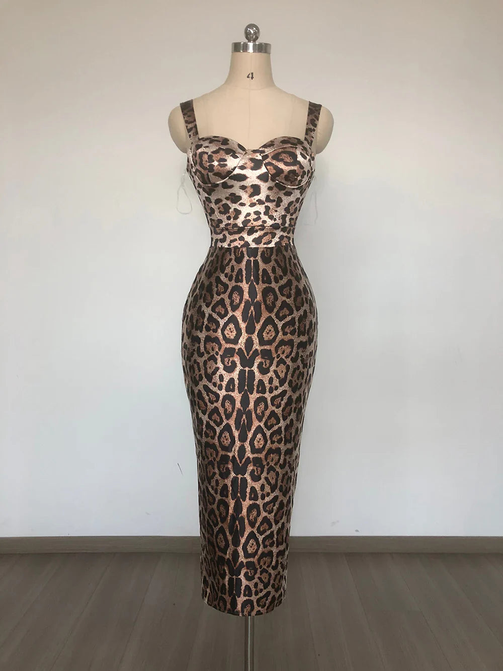 Vintage Leopard Midi Dress