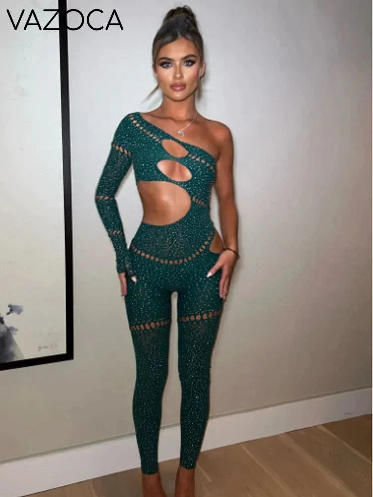 Pure Shine Rhinestone Jumpsuit