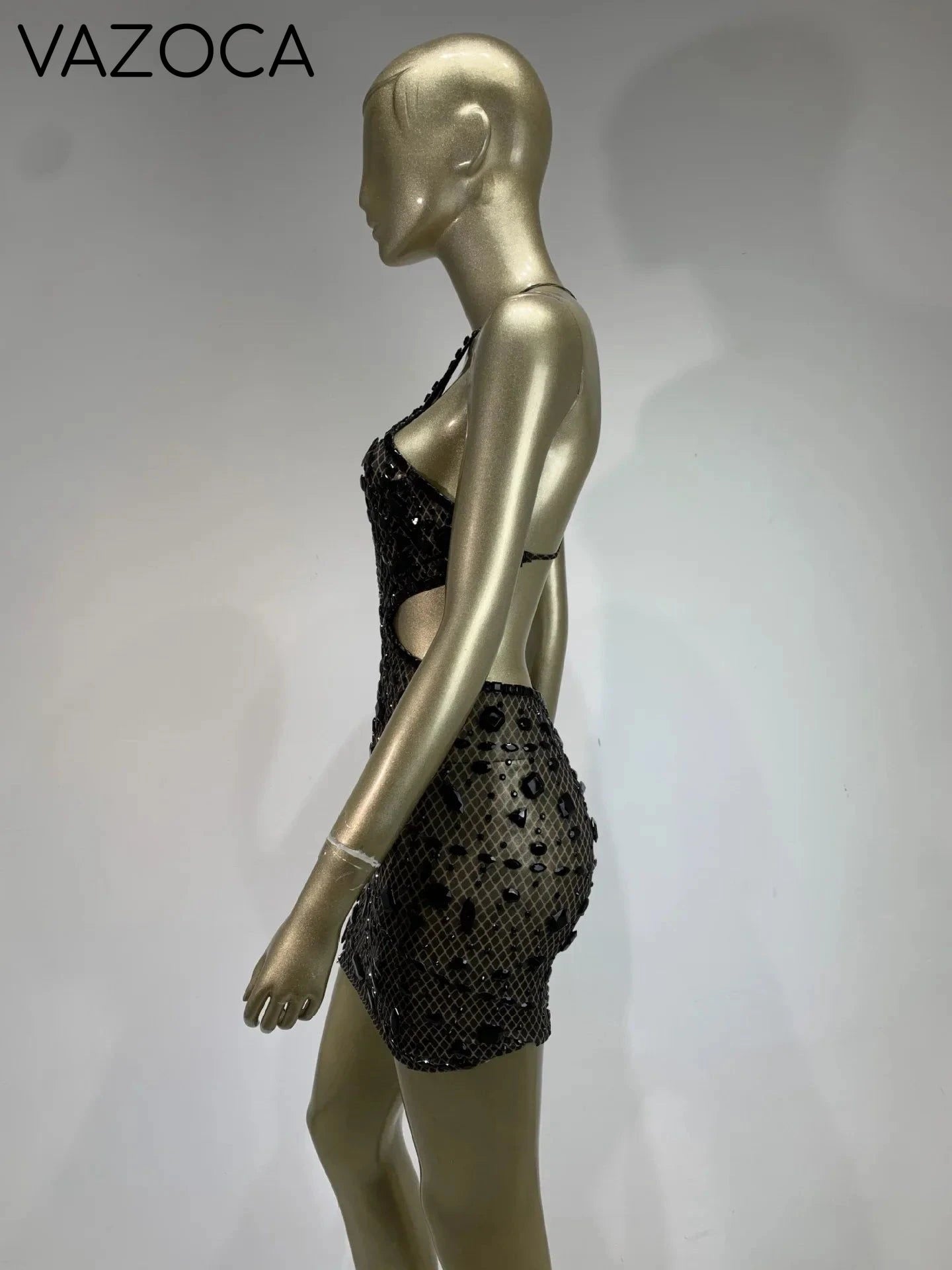 Anaya Mesh Sequins Mini Dress