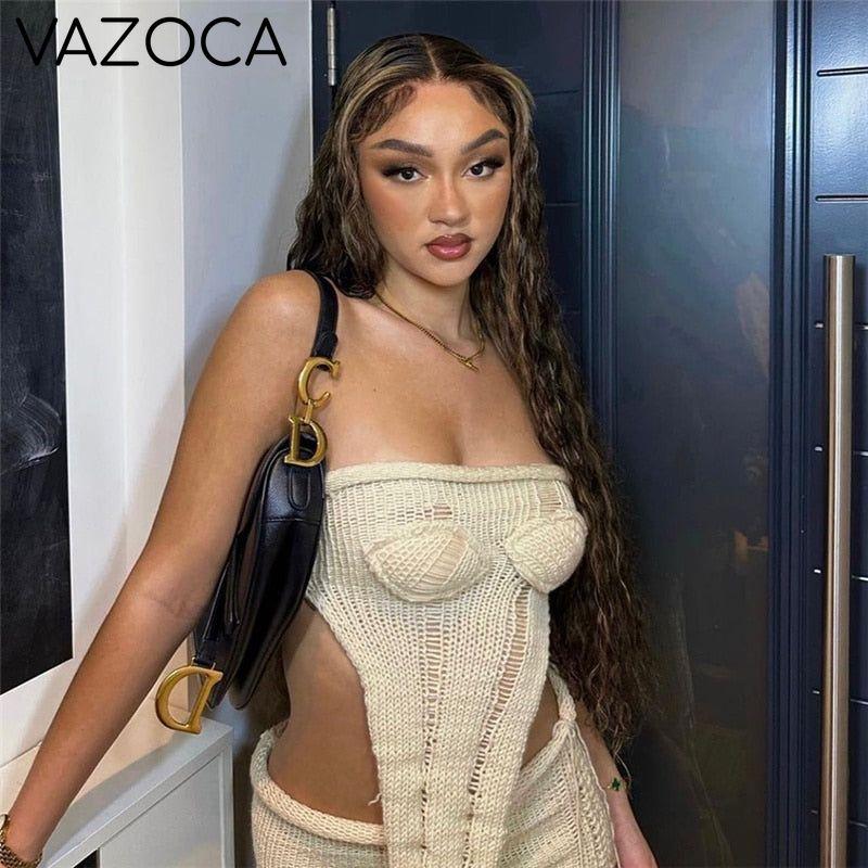 Irregular Knitted Sexy Set