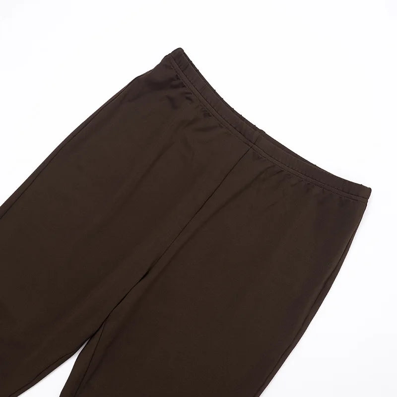 Turtleneck Sheer Chiffon Capris Set