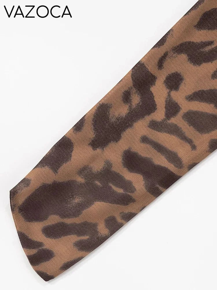 Amy Leopard Turtleneck Pants Set