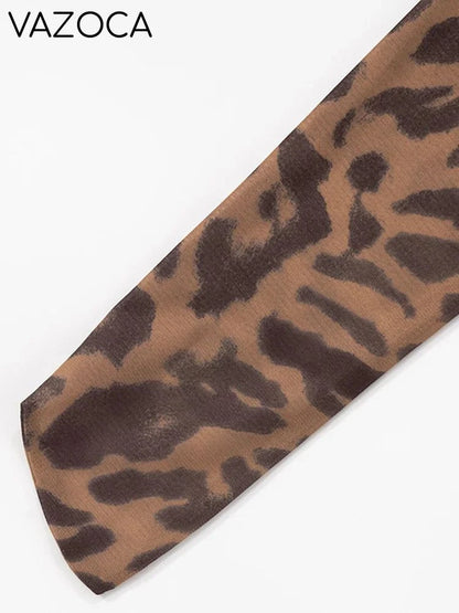Amy Leopard Turtleneck Pants Set