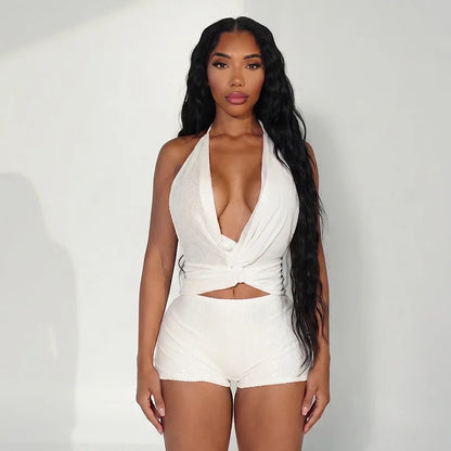 Amina Sequin Short Set