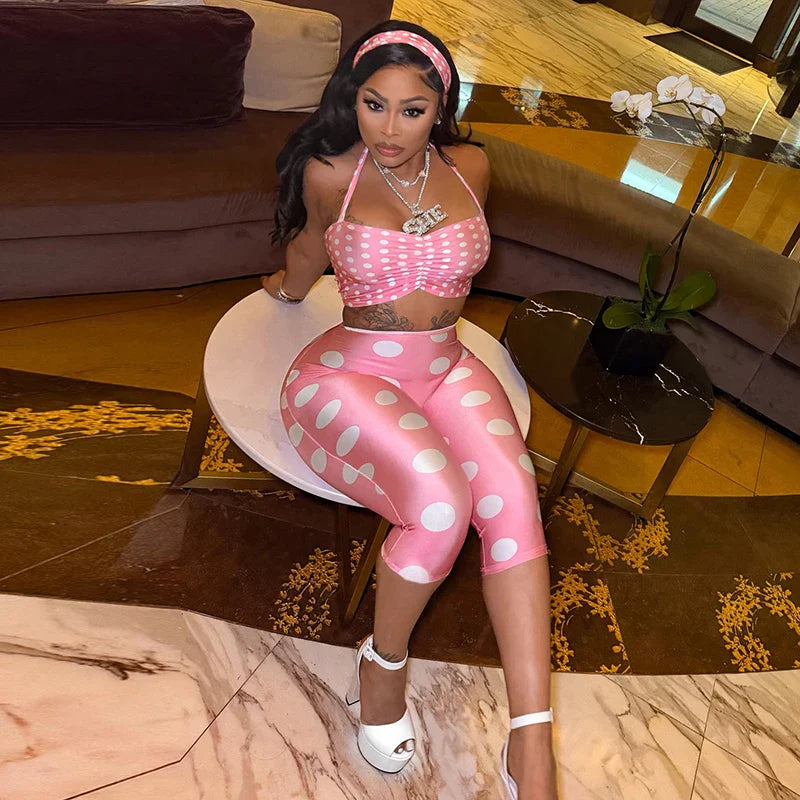 Polka Dot 3 Piece Capri Set
