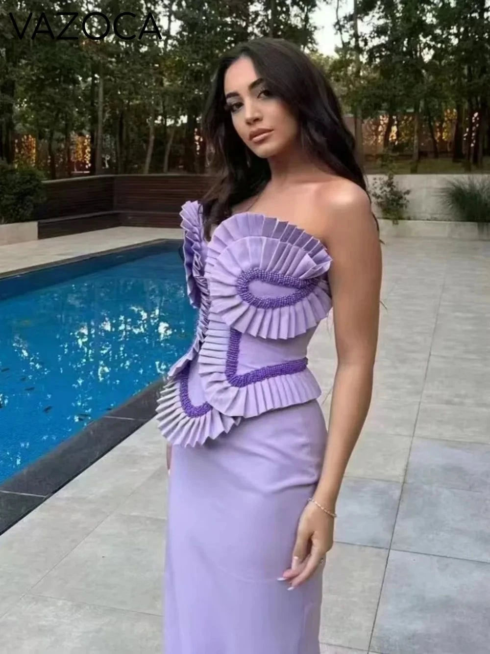 Arana Ruffles Bandage Maxi Dress