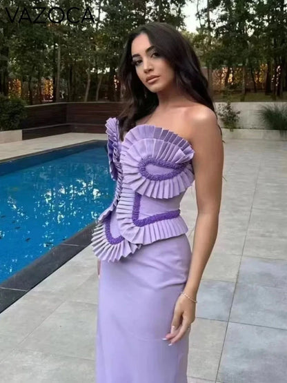 Arana Ruffles Bandage Maxi Dress