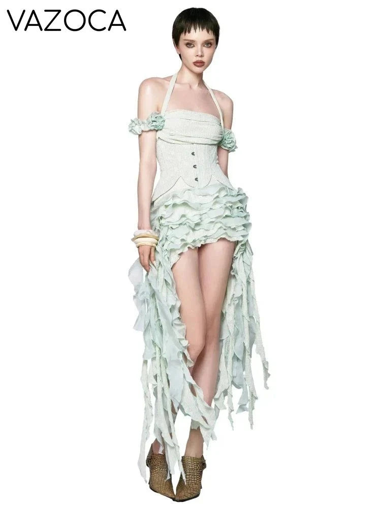 Ruffled Corset Dress Set