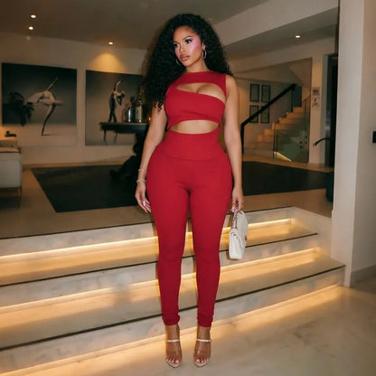 Double Cutout Sleeveless Jumpsuit
