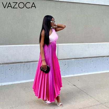 One Shoulder Pleated Elegant Dress