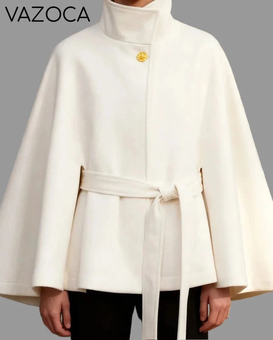 Luxurious Wool Stand Collar Coat