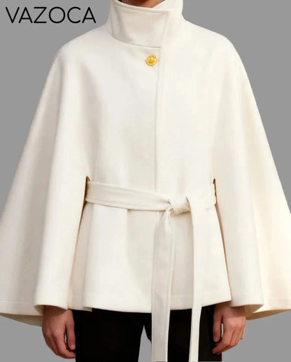 Luxurious Wool Stand Collar Coat