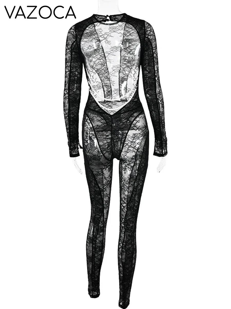 Naisha Mesh Sheer Jumpsuit