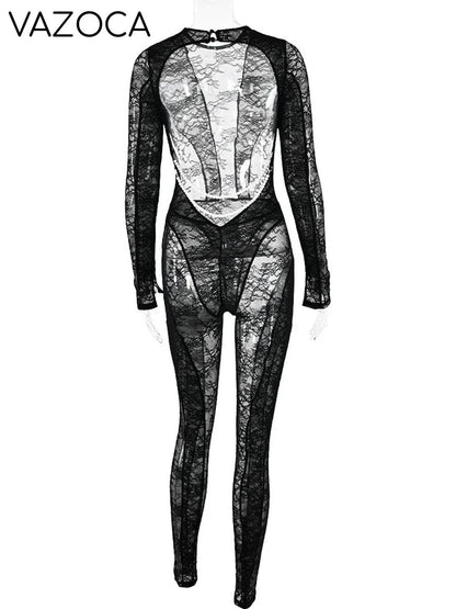 Naisha Mesh Sheer Jumpsuit