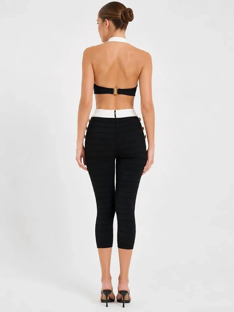 Naomy Bandage Capri Pants Set