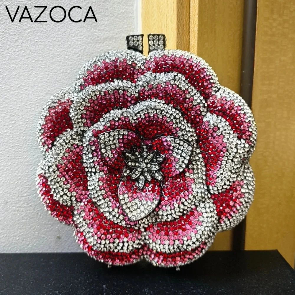 Floral Crystal Clutch Purse