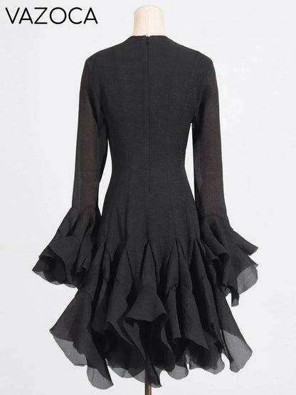 Lory Peated Flare Midi Dress
