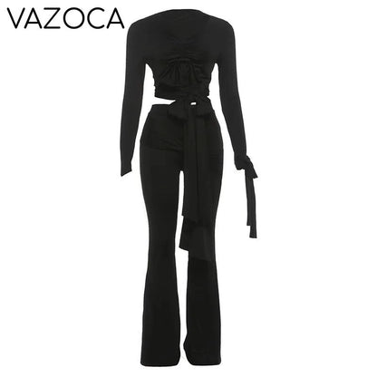 Multi Knot Flare Tassel Pants Set
