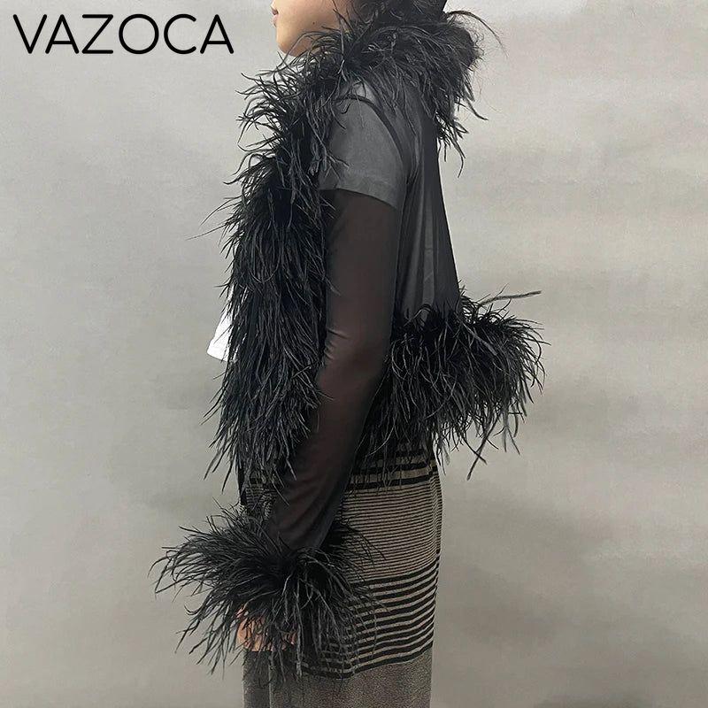 Lya Mesh Feather Blouse