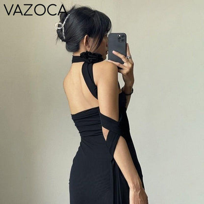 Flower Scarf Strapless Elegant Dress