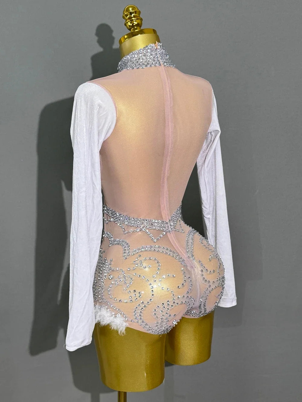 In The Spotlight Embellished Feather Romper