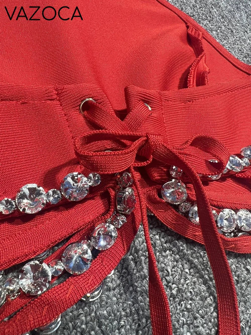 Shinning Crystal Bandage Pants Set