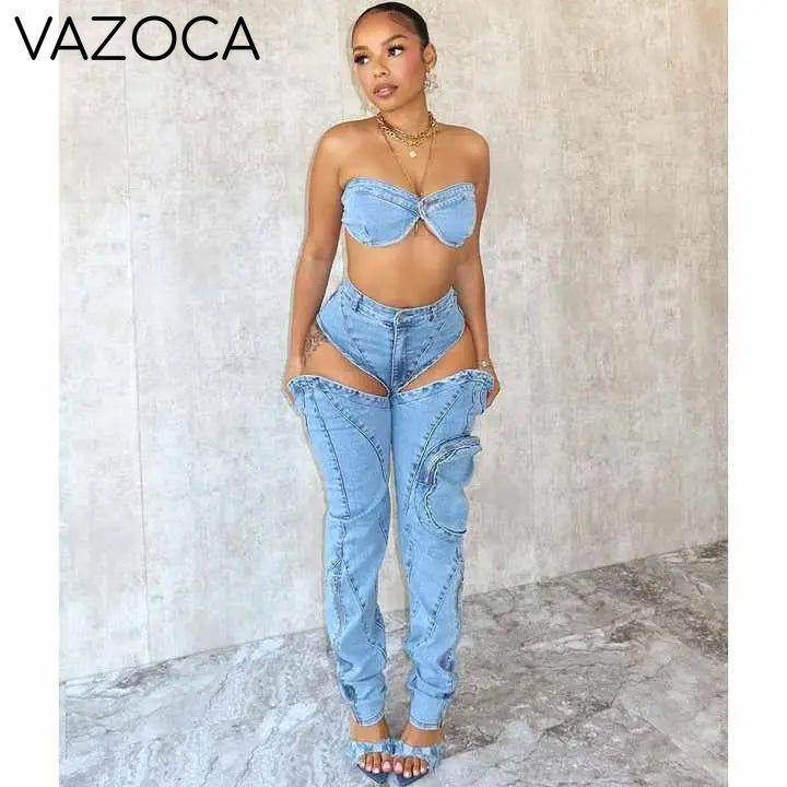 Sidney Denim Pants Set