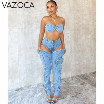 Sidney Denim Pants Set
