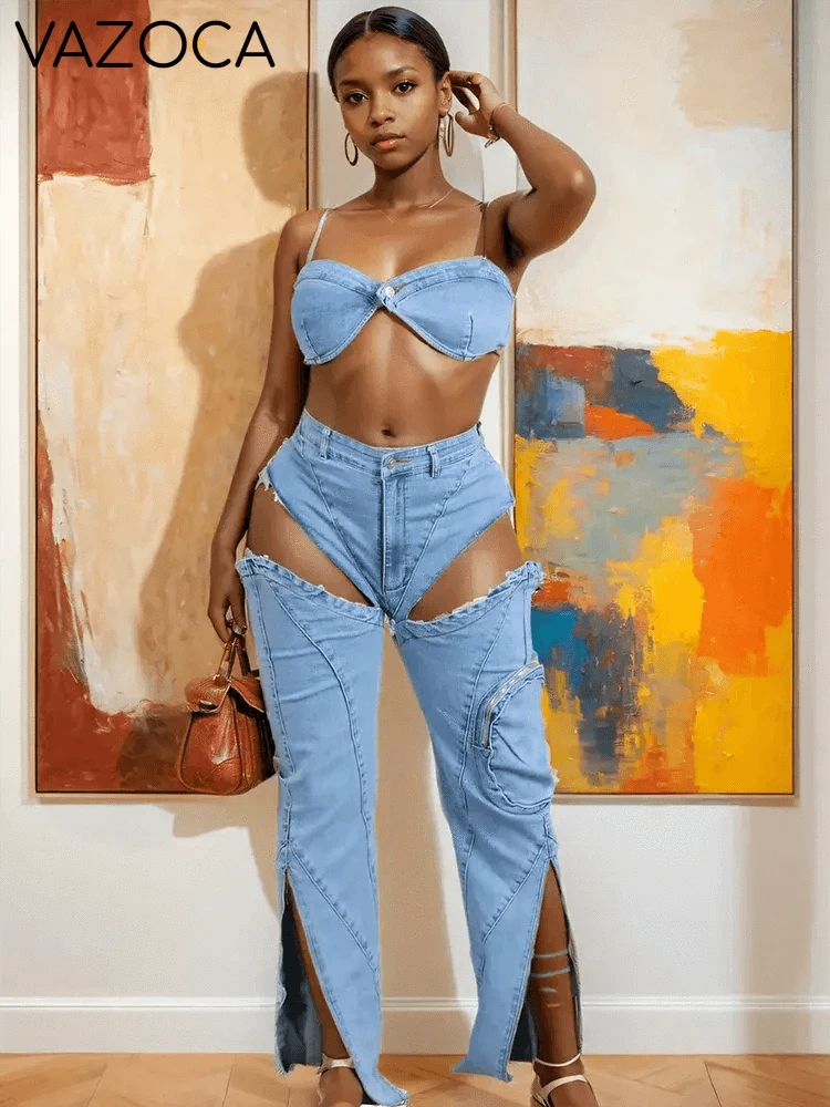 Sidney Denim Pants Set