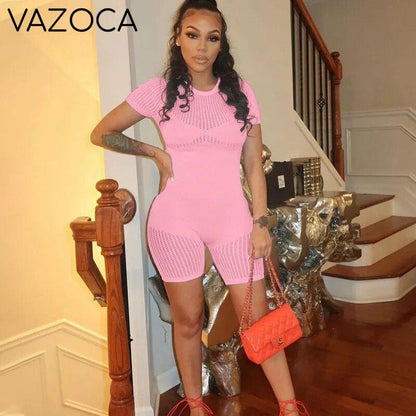 Silhouette Bodycon Romper Pink