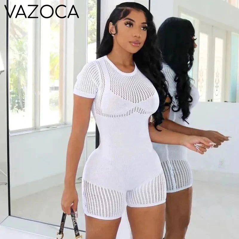 Silhouette Bodycon Romper White