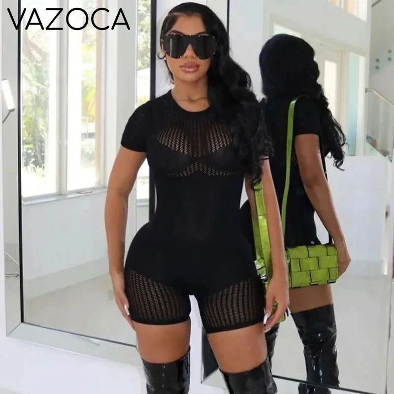 Silhouette Bodycon Romper Black