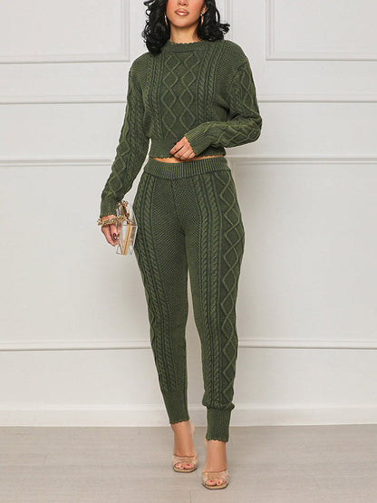 Cozy Cable Knit Sweater Set