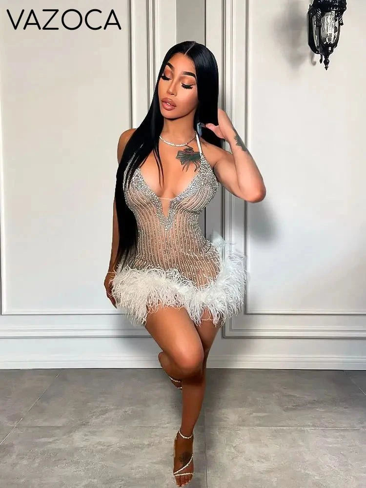 Soft Life Feather Dress Same as pic