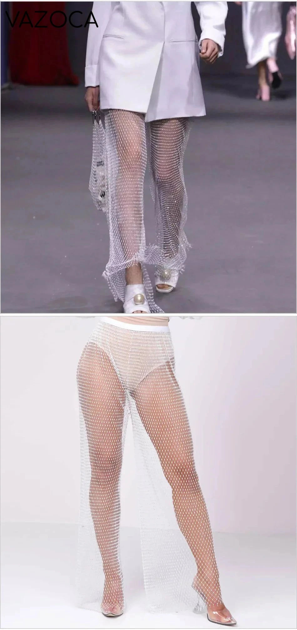 Sparkle Diamante Fishnet Trouser